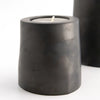 Kerzenständer für Teelichter aus Beton, 2er Set in dunkelgrau.