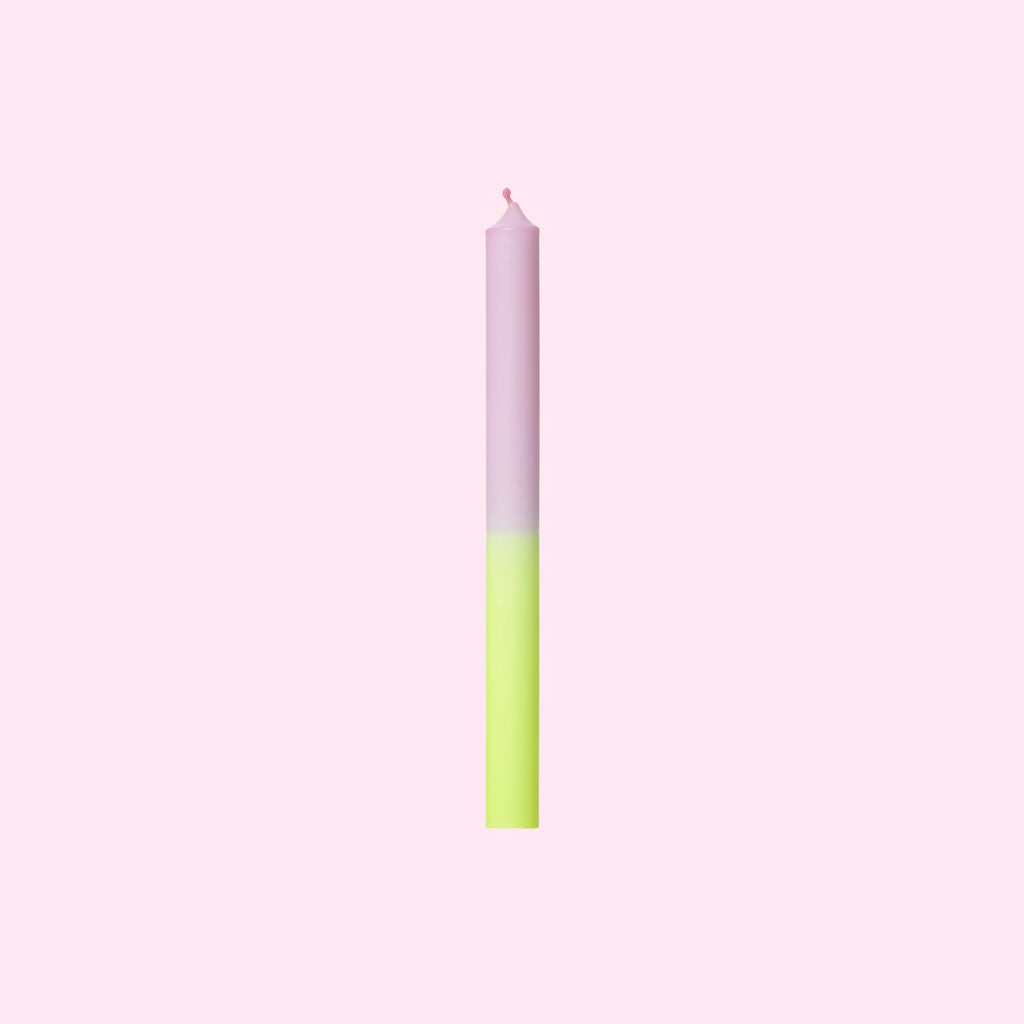 Stabkerze Dip dye Candy Candles Version Limoncello in rosa gelb.