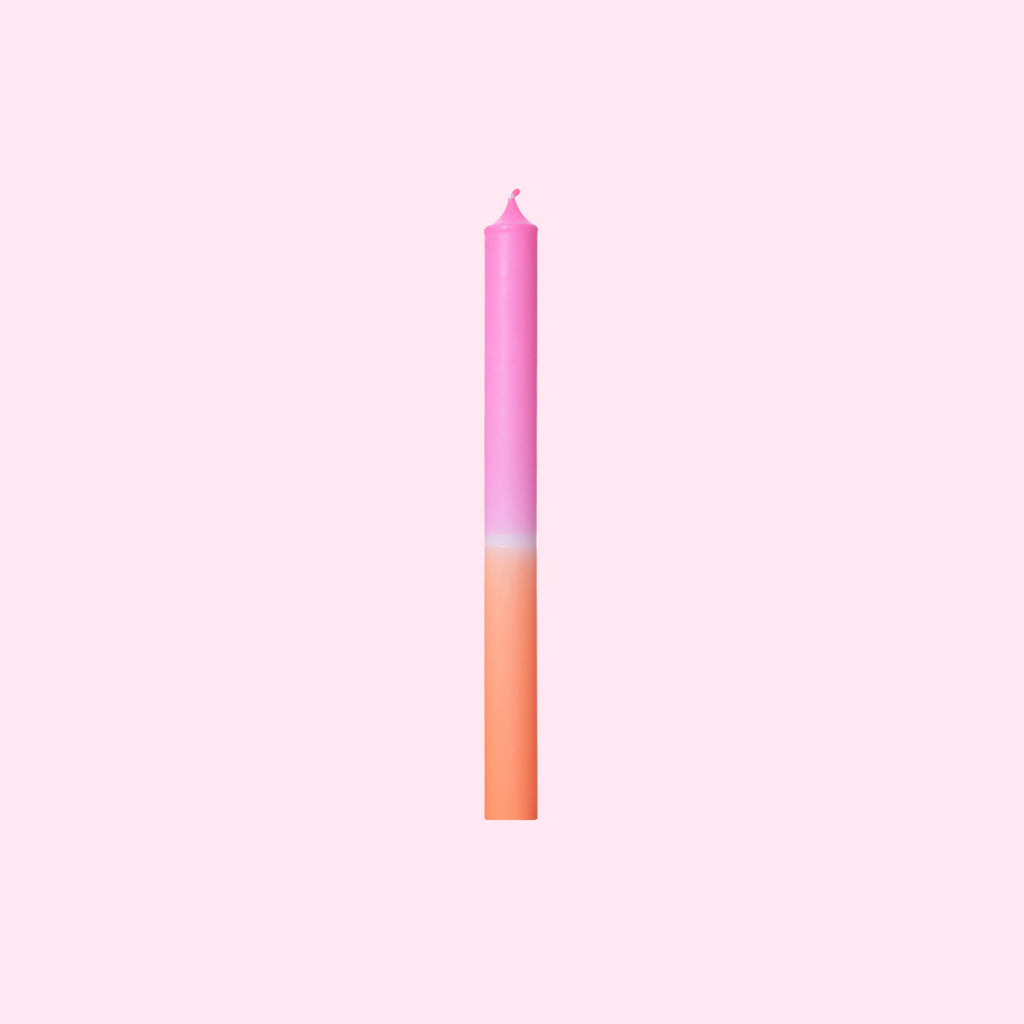 Stabkerze Dip dye Candy Candles Version Lollipop in pink orange.