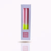 Stabkerze Dip dye Candy Candles mit Verpackung Version Limoncello in rosa gelb.