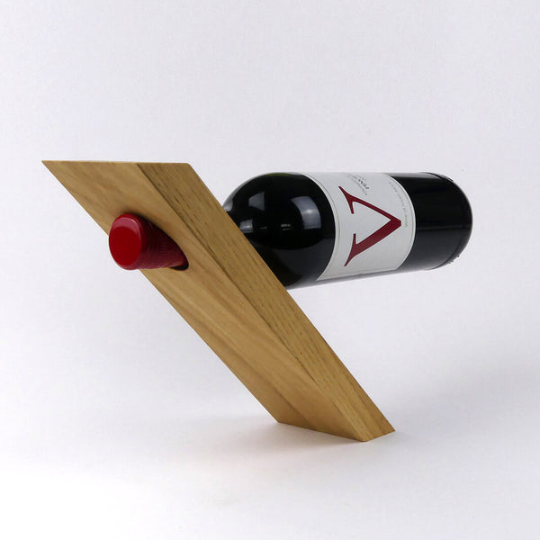 Weinregal Hanglage-Weinhalter aus Holz für 1 Weinflasche-Eiche-Schwebende Weinflasche